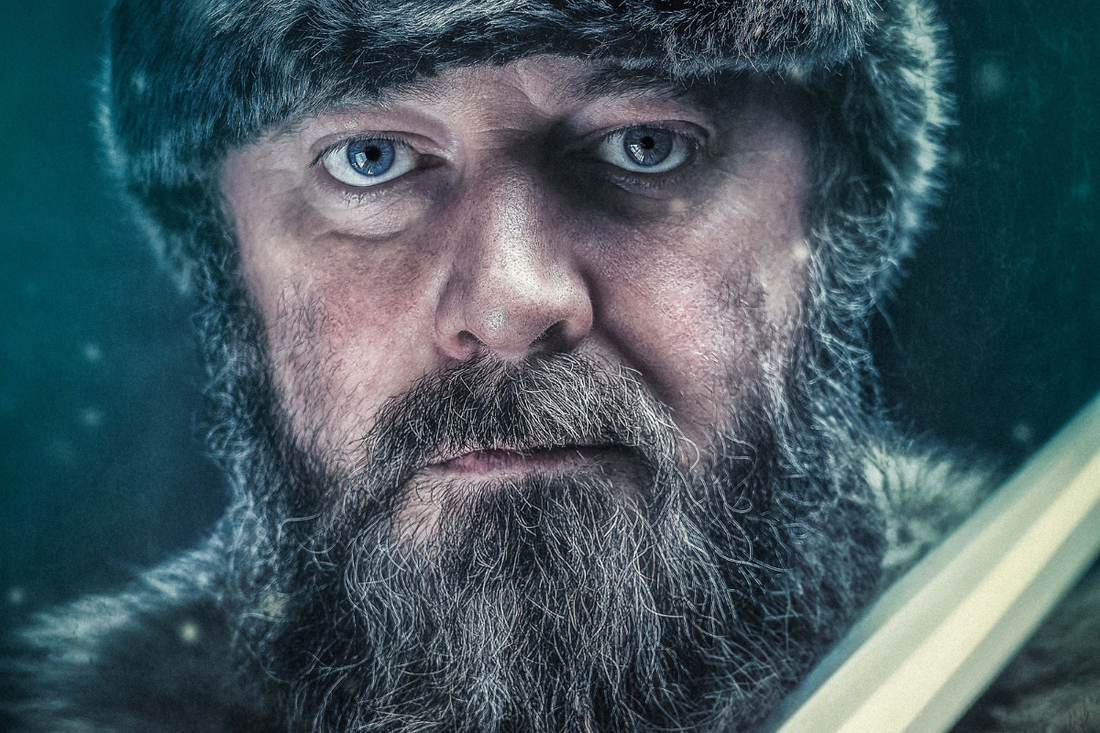 Close-up of Viking facial features