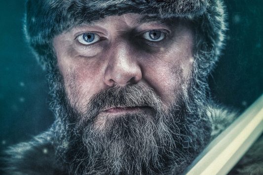 Close-up of Viking facial features