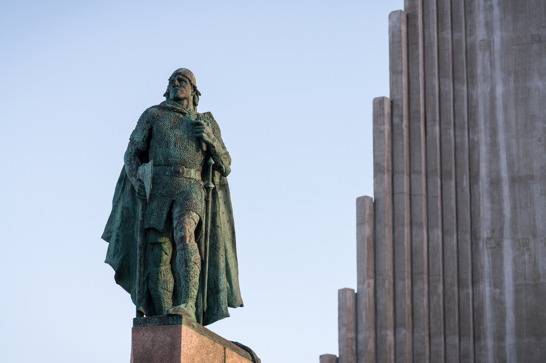 Statue of a Viking soldier