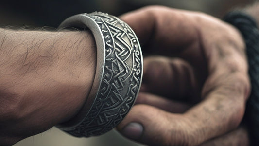 A man wearing a Viking arm ring