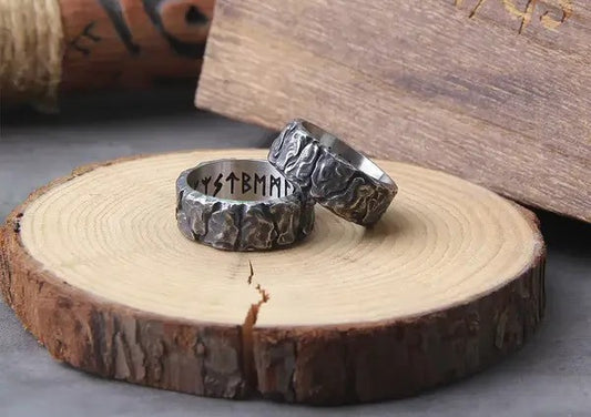 Displayed Norse Wedding Bands