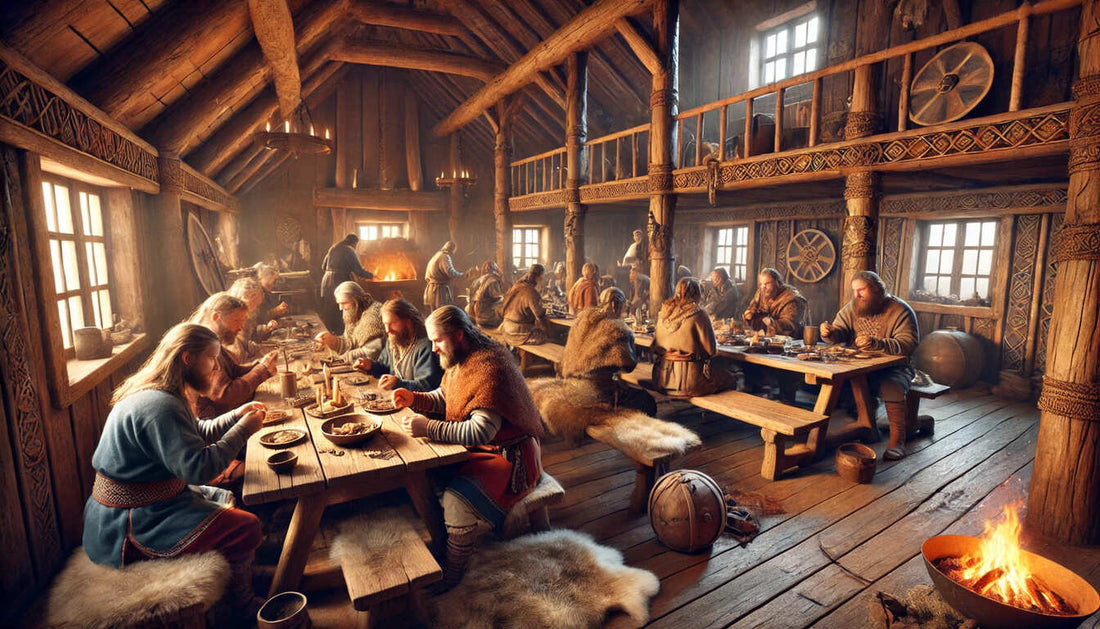 Viking people wearing traditional Viking clothing