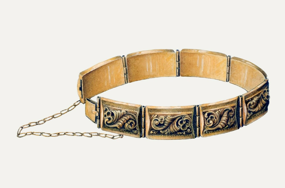 A viking bracelet made of metal