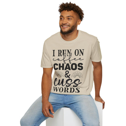 Rith mé Ar Chaos Caife agus Cuss Words Triple Viking T-Shirt