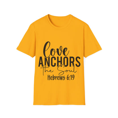 Love Anchors The Soul Eabhraigh 6:19 T-léine Trí-Lochlannach