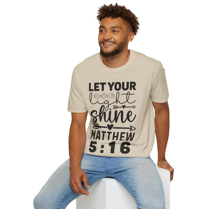 Deja que tu luz brille Mateo 5:16 Triple Viking Camiseta