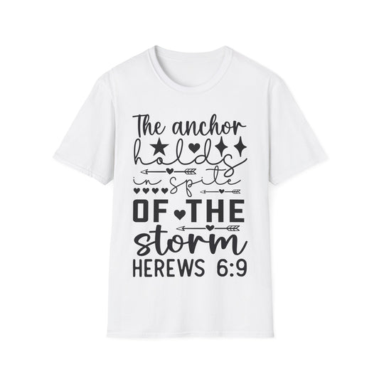 The Anchor Holds In Spite Of The Storm Herews 6:9 Triple Viking T-Shirt