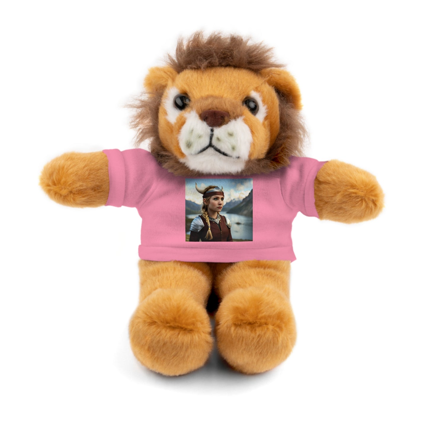 Lindos animales de peluche de niña vikinga con camiseta