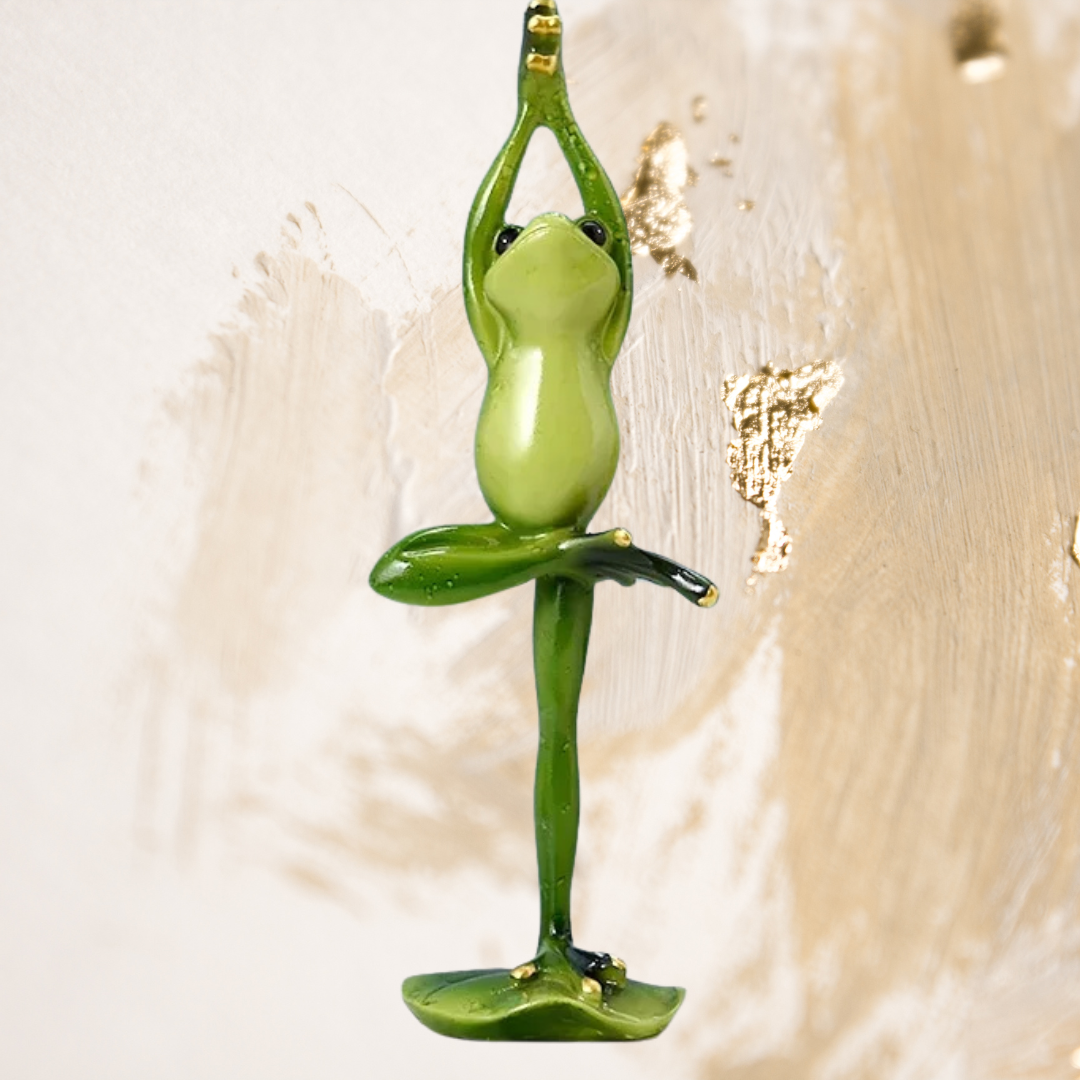 19 cm Yoga-Frosch-Harzfigur, Tierornamente, Kunsthandwerk, Skulptur, Wikinger, Heimdekoration