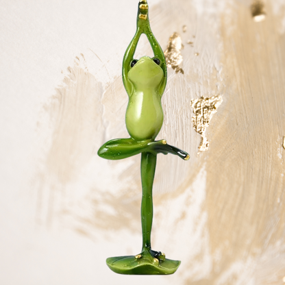 19 cm Yoga-Frosch-Harzfigur, Tierornamente, Kunsthandwerk, Skulptur, Wikinger, Heimdekoration