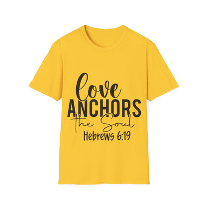 Love Anchors The Soul Eabhraigh 6:19 T-léine Trí-Lochlannach