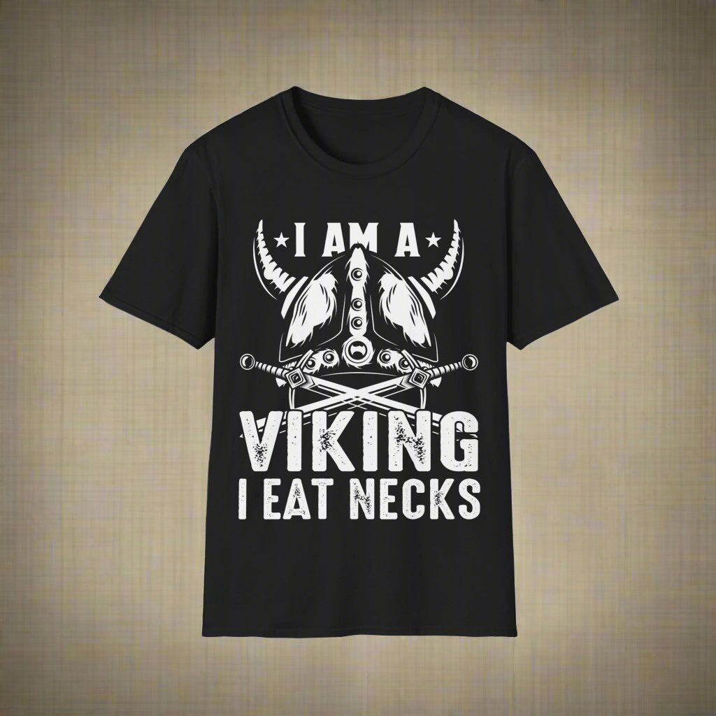 Ich bin ein Wikinger, ich esse Hals-T-Shirt