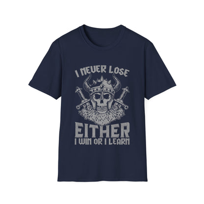 Jeg taber aldrig, enten jeg vinder, eller jeg lærer vikinge-t-shirt