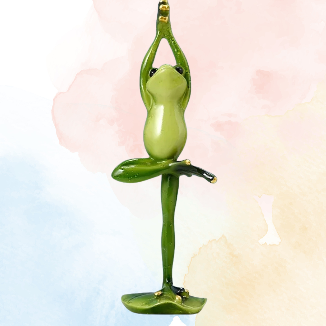 19 cm Yoga-Frosch-Harzfigur, Tierornamente, Kunsthandwerk, Skulptur, Wikinger, Heimdekoration