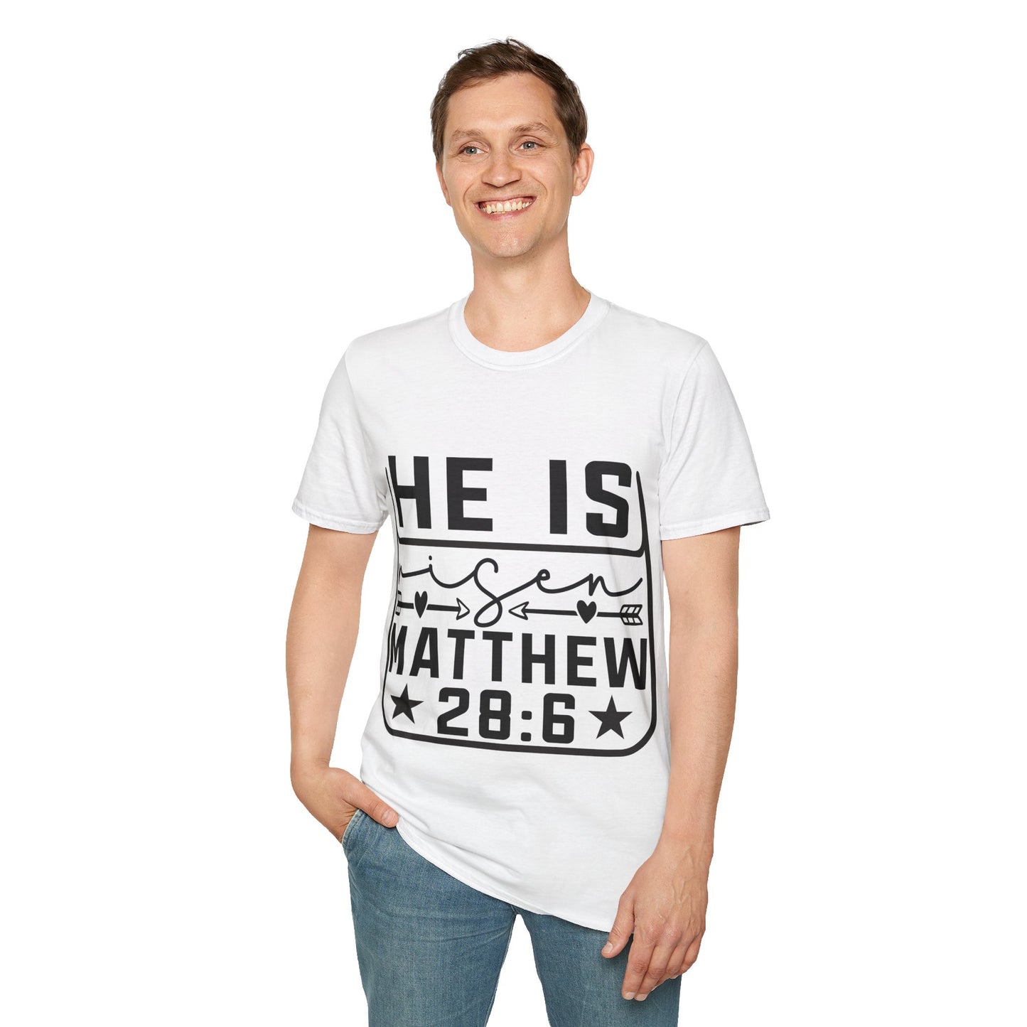 He Is Risen Matthew 28:6 Triple Viking T-Shirt