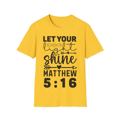 Deja que tu luz brille Mateo 5:16 Triple Viking Camiseta