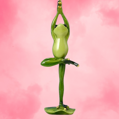 19 cm Yoga-Frosch-Harzfigur, Tierornamente, Kunsthandwerk, Skulptur, Wikinger, Heimdekoration