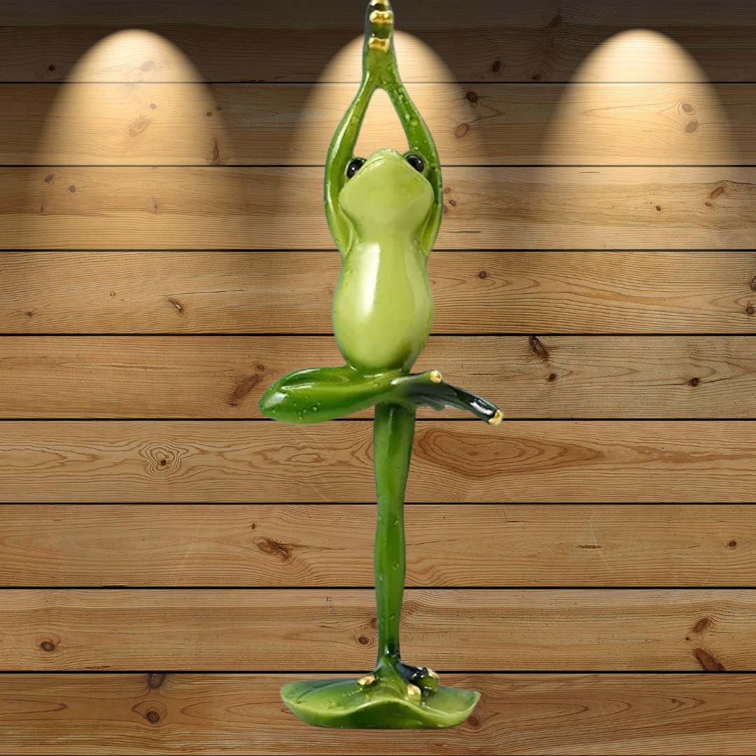 19 cm Yoga-Frosch-Harzfigur, Tierornamente, Kunsthandwerk, Skulptur, Wikinger, Heimdekoration