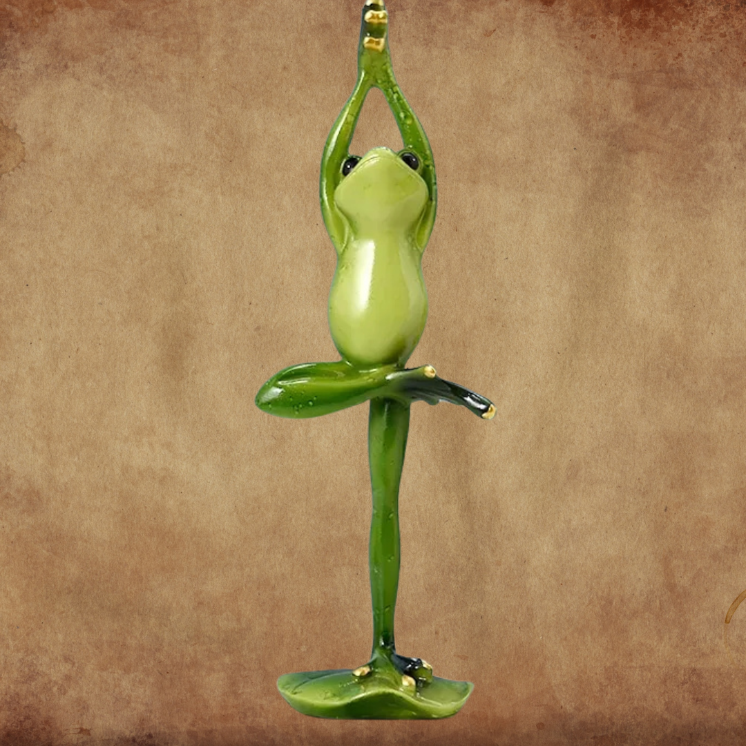 19 cm Yoga-Frosch-Harzfigur, Tierornamente, Kunsthandwerk, Skulptur, Wikinger, Heimdekoration