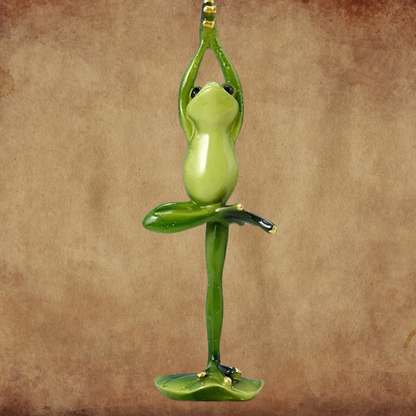 19 cm Yoga-Frosch-Harzfigur, Tierornamente, Kunsthandwerk, Skulptur, Wikinger, Heimdekoration