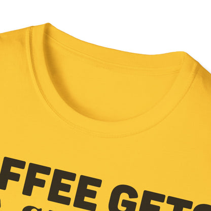 Il caffè mi fa iniziare Gesù mi fa andare avanti T-shirt tripla vichinga