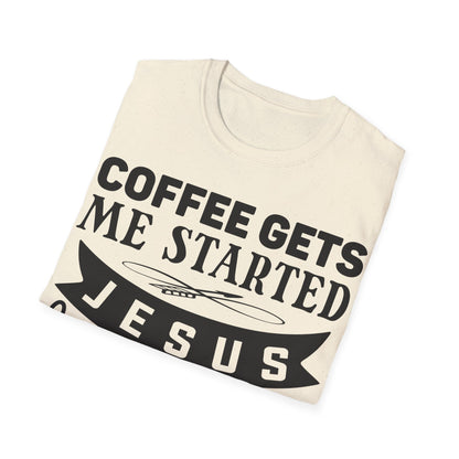 Il caffè mi fa iniziare Gesù mi fa andare avanti T-shirt tripla vichinga