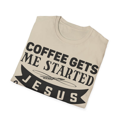 Il caffè mi fa iniziare Gesù mi fa andare avanti T-shirt tripla vichinga