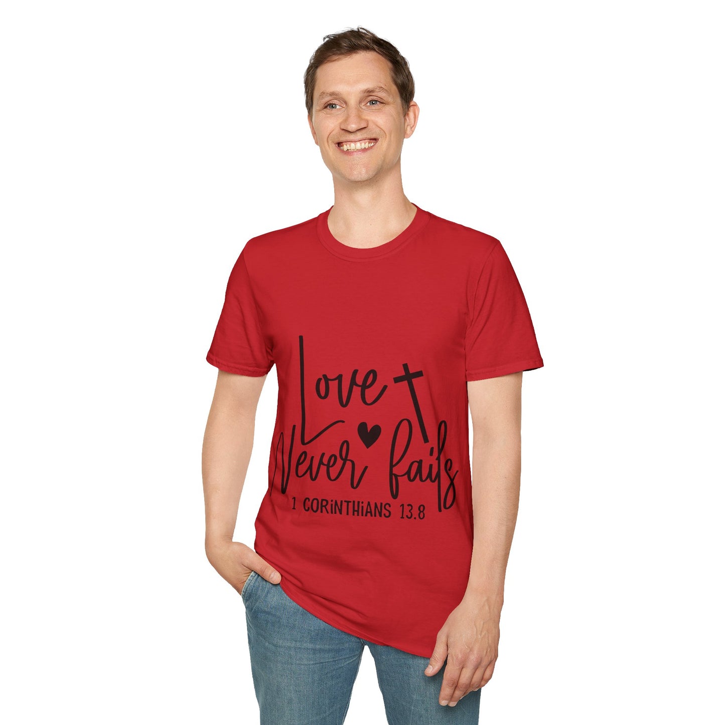 Love Never Fails 1 Corinthians 13.8 Triple Viking T-Shirt
