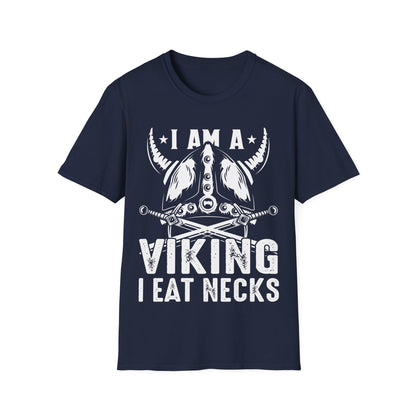 Ich bin ein Wikinger, ich esse Hals-T-Shirt