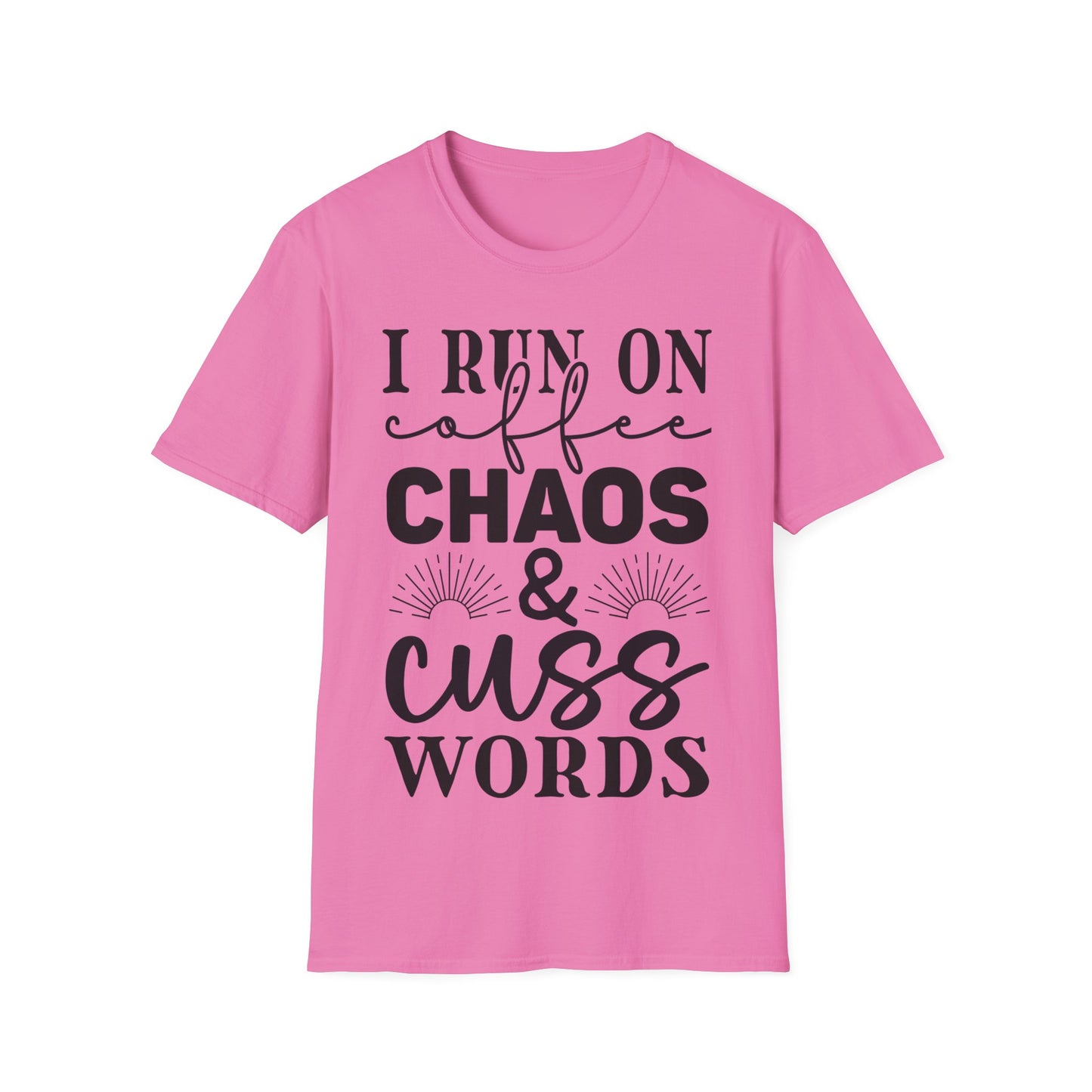 I Run On Coffee Chaos & Cuss Words Triple Viking T-Shirt