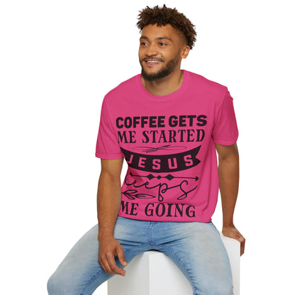 Il caffè mi fa iniziare Gesù mi fa andare avanti T-shirt tripla vichinga