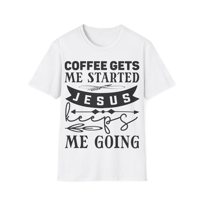 Il caffè mi fa iniziare Gesù mi fa andare avanti T-shirt tripla vichinga