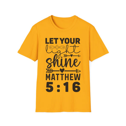 Deja que tu luz brille Mateo 5:16 Triple Viking Camiseta