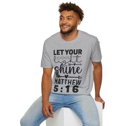 Deja que tu luz brille Mateo 5:16 Triple Viking Camiseta