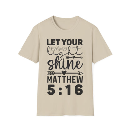 Deja que tu luz brille Mateo 5:16 Triple Viking Camiseta