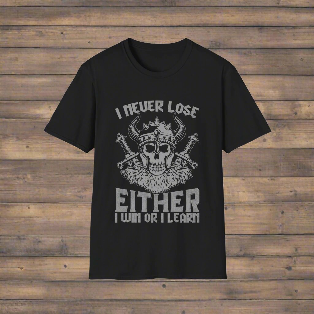 Jeg taber aldrig, enten jeg vinder, eller jeg lærer vikinge-t-shirt