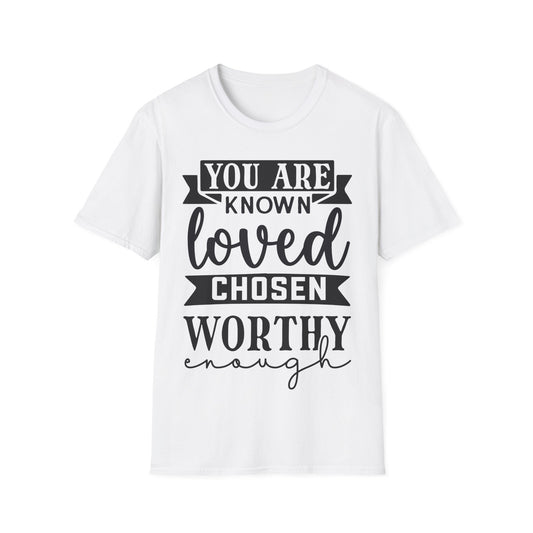 You Are Known Loved Chosen Worthy Enough Triple Viking T-Shirt