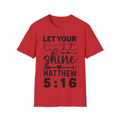 Deja que tu luz brille Mateo 5:16 Triple Viking Camiseta