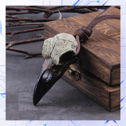 3D Goth Raven Skull Viking -kaulakoru