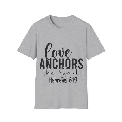 Love Anchors The Soul Eabhraigh 6:19 T-léine Trí-Lochlannach