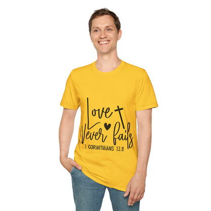 Love Never Fails 1 Corinthians 13.8 Trippel Viking T-skjorte