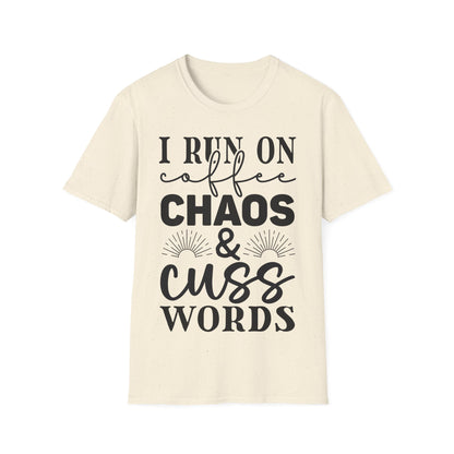 Rith mé Ar Chaos Caife agus Cuss Words Triple Viking T-Shirt