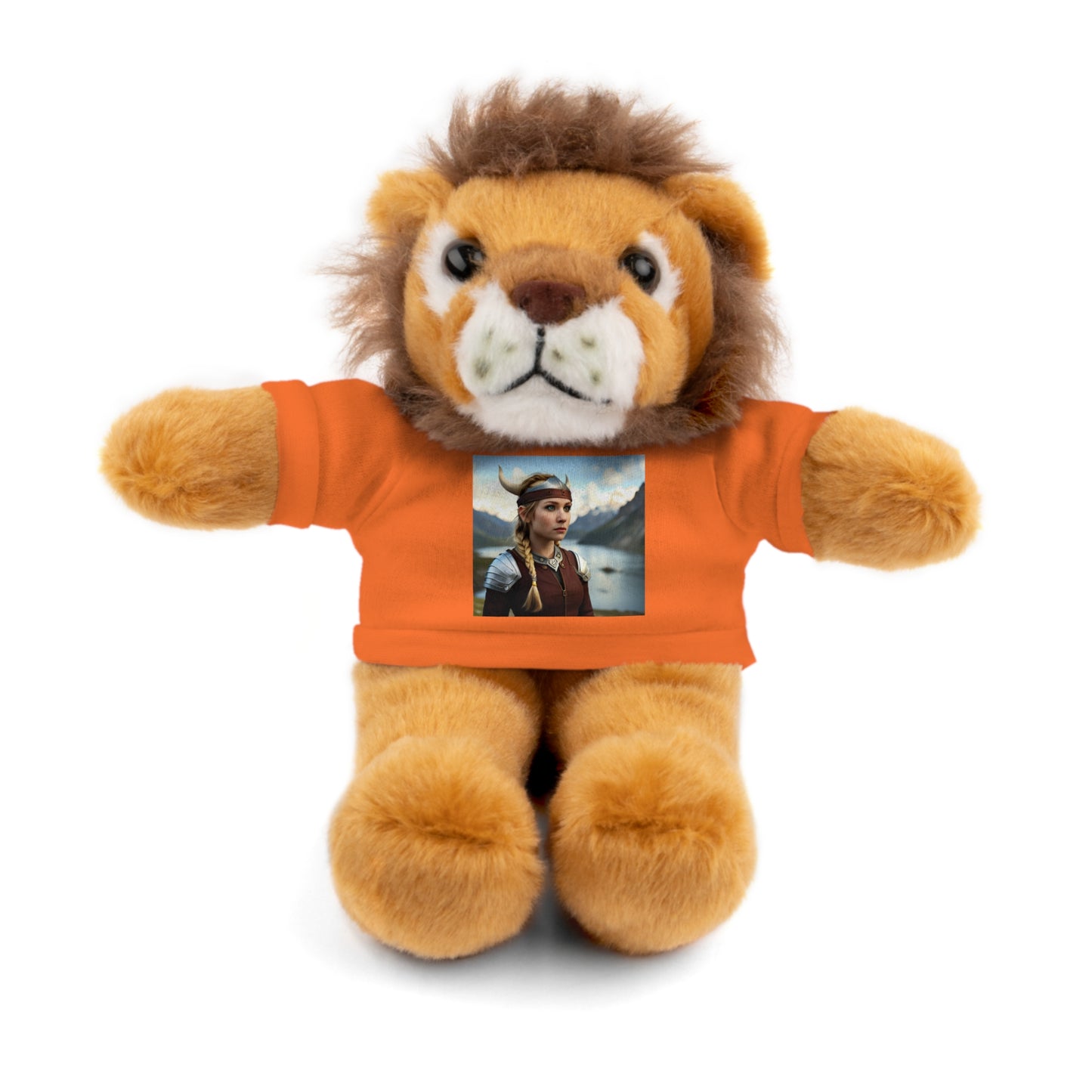 Lindos animales de peluche de niña vikinga con camiseta