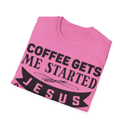 Il caffè mi fa iniziare Gesù mi fa andare avanti T-shirt tripla vichinga