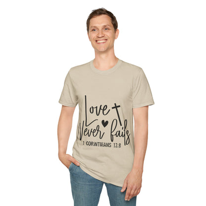 Love Never Fails 1 Corinthians 13.8 Trippel Viking T-skjorte