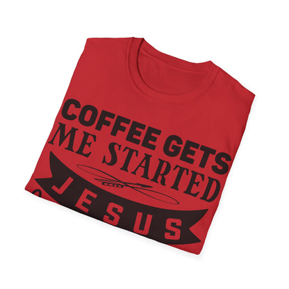 Il caffè mi fa iniziare Gesù mi fa andare avanti T-shirt tripla vichinga