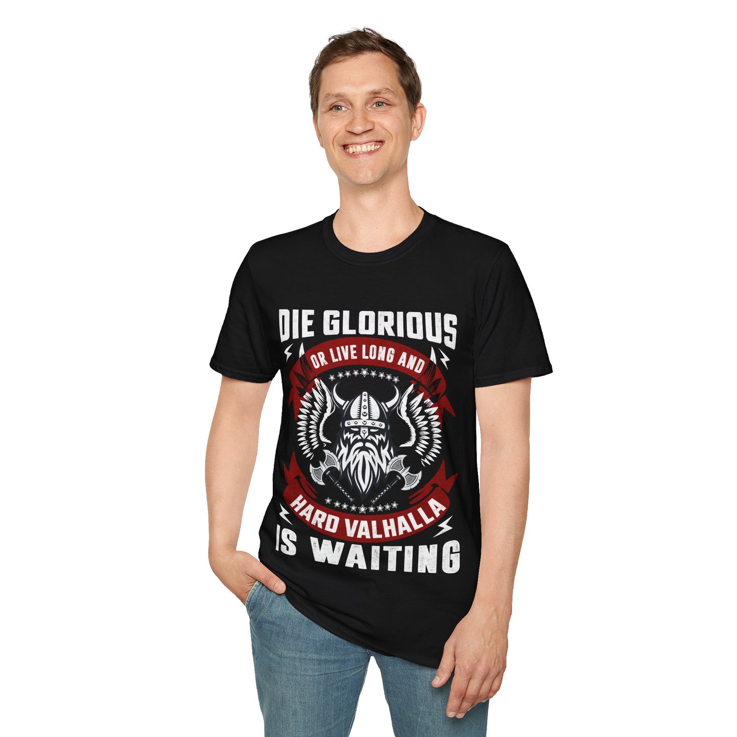 Die Glorious Or Live Long And Hard Valhalla Is Waiting T-Shirt