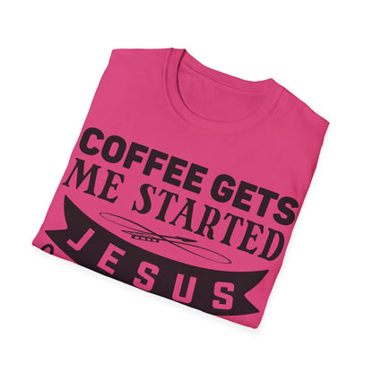 Il caffè mi fa iniziare Gesù mi fa andare avanti T-shirt tripla vichinga