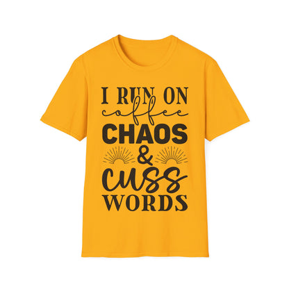 Rith mé Ar Chaos Caife agus Cuss Words Triple Viking T-Shirt