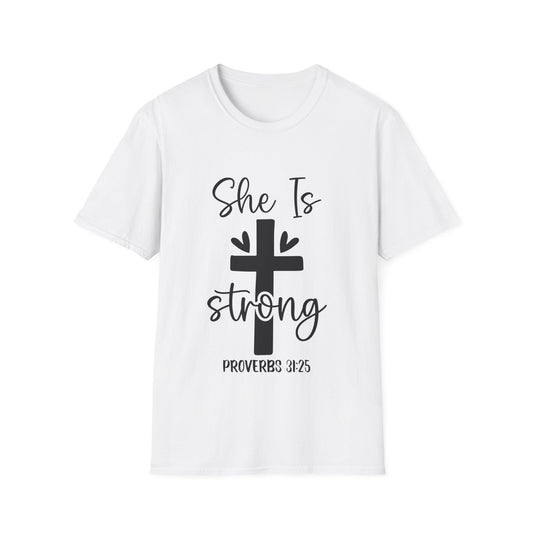 She Is Strong Proverbs 31:25 (3) Triple Viking T-Shirt
